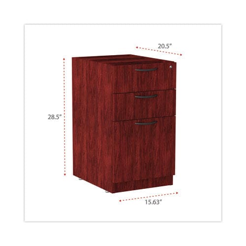 Alera Alera Valencia Series Full Pedestal File Left/right 3-drawers: Box/box/file Legal/letter Mahogany 15.63 X 20.5 X 28.5 - Furniture -