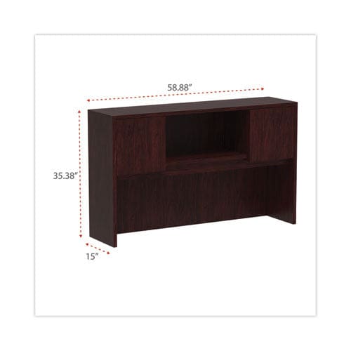 Alera Alera Valencia Series Hutch With Doors 4 Compartments 58.88w X 15d X 35.38h Mahogany - Furniture - Alera®