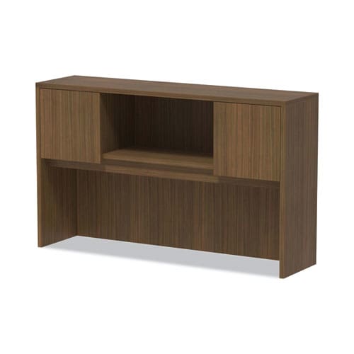 Alera Alera Valencia Series Hutch With Doors 4 Compartments 58.88w X 15d X 35.38h Modern Walnut - Furniture - Alera®