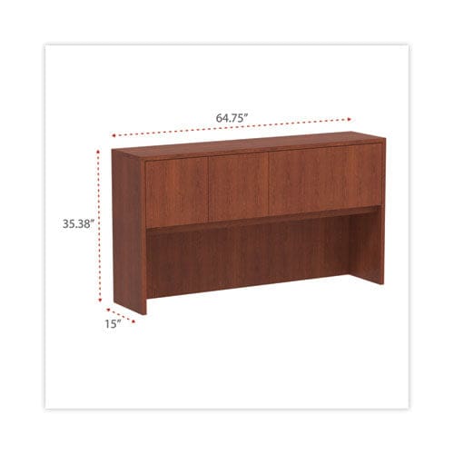 Alera Alera Valencia Series Hutch With Doors 4 Compartments 64.75w X 154d X 35.38h Medium Cherry - Furniture - Alera®