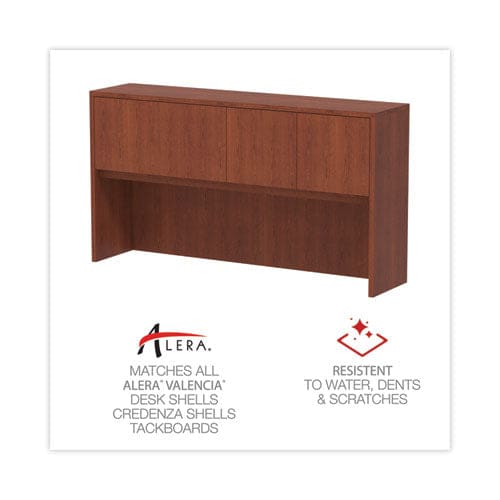 Alera Alera Valencia Series Hutch With Doors 4 Compartments 64.75w X 154d X 35.38h Medium Cherry - Furniture - Alera®