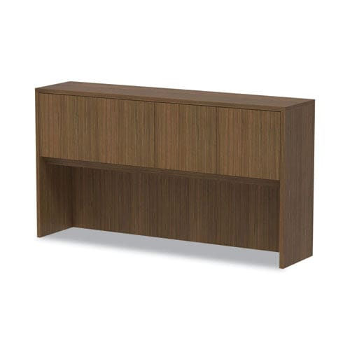 Alera Alera Valencia Series Hutch With Doors 4 Compartments 64.75w X 15d X 35.38h Modern Walnut - Furniture - Alera®