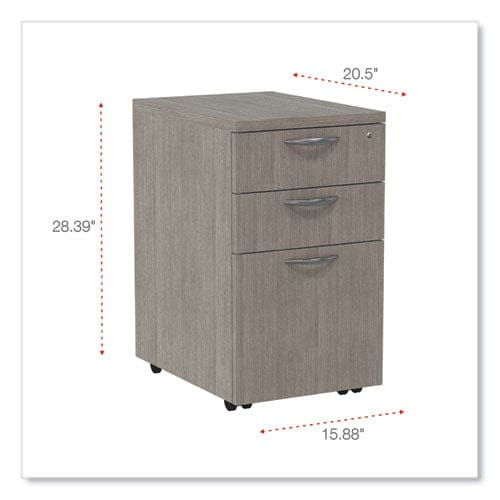 Alera Alera Valencia Series Mobile Pedestal File Left/right 3-drawer: Box/box/file Legal/letter Gray 15.88 X 20.5 X 28.39 - Furniture -