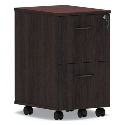 Alera Alera Valencia Series Mobile Pedestal Left Or Right 2 Legal/letter-size File Drawers Mahogany 15.38 X 20 X 26.63 - Furniture - Alera®