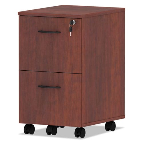 Alera Alera Valencia Series Mobile Pedestal Left Or Right 2 Legal/letter-size File Drawers Medium Cherry 15.38 X 20 X 26.63 - Furniture -