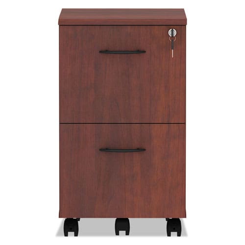 Alera Alera Valencia Series Mobile Pedestal Left Or Right 2 Legal/letter-size File Drawers Medium Cherry 15.38 X 20 X 26.63 - Furniture -