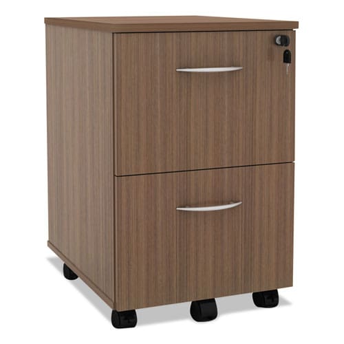 Alera Alera Valencia Series Mobile Pedestal Left Or Right 2 Legal/letter-size File Drawers Modern Walnut 15.38 X 20 X 26.63 - Furniture -