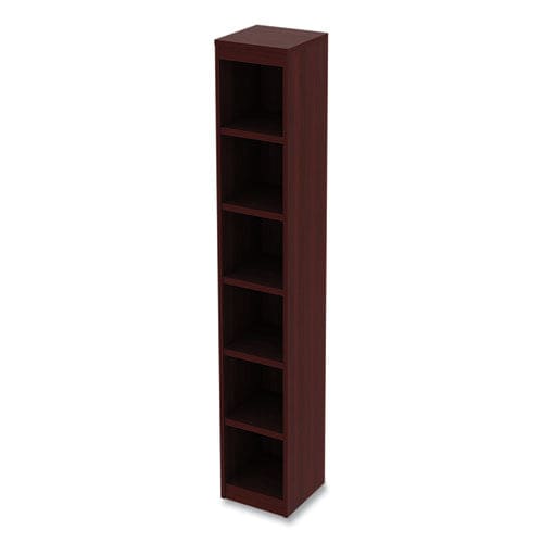 Alera Alera Valencia Series Narrow Profile Bookcase Six-shelf 11.81w X 11.81d X 71.73h Mahogany - Furniture - Alera®