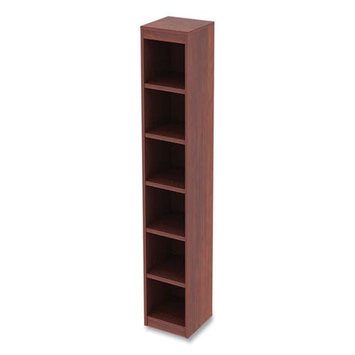 Alera Alera Valencia Series Narrow Profile Bookcase Six-shelf 11.81w X 11.81d X 71.73h Medium Cherry - Furniture - Alera®