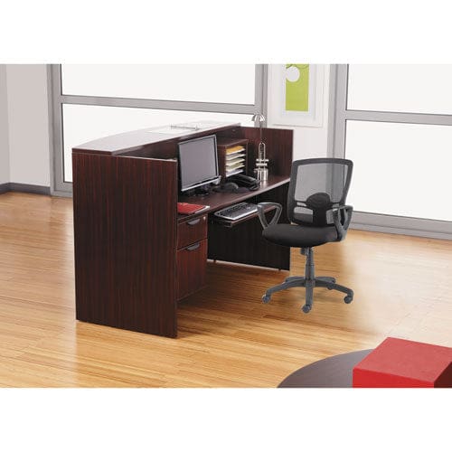 Alera Alera Valencia Series Reception Desk With Transaction Counter 71 X 35.5 X 29.5 To 42.5 Mahogany - Furniture - Alera®