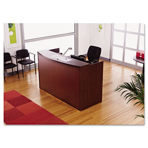 Alera Alera Valencia Series Reception Desk With Transaction Counter 71 X 35.5 X 29.5 To 42.5 Mahogany - Furniture - Alera®