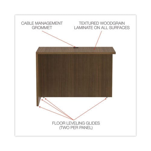 Alera Alera Valencia Series Reversible Return/bridge Shell 42w X 23.63d X 29.5h Modern Walnut - Furniture - Alera®