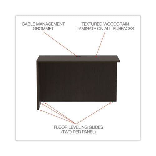 Alera Alera Valencia Series Reversible Return/bridge Shell 47.25w X 23.63d X 29.5h Espresso - Furniture - Alera®