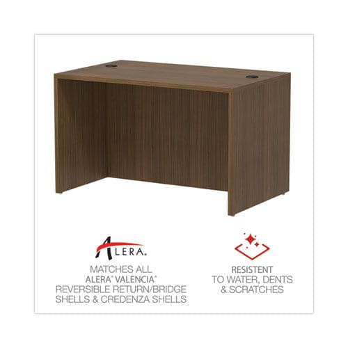 Alera Alera Valencia Series Straight Front Desk Shell 47.25 X 29.5 X 29.63 Modern Walnut - Furniture - Alera®