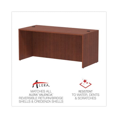 Alera Alera Valencia Series Straight Front Desk Shell 65 X 29.5 X 29.63 Medium Cherry - Furniture - Alera®