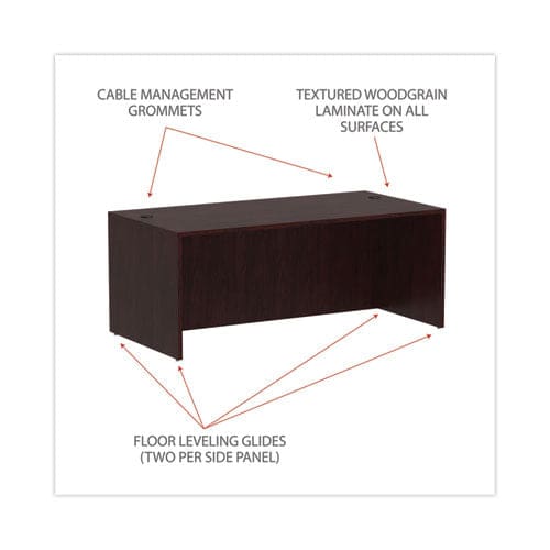 Alera Alera Valencia Series Straight Front Desk Shell 71 X 35.5 X 29.63 Mahogany - Furniture - Alera®