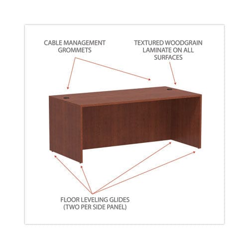 Alera Alera Valencia Series Straight Front Desk Shell 71 X 35.5 X 29.63 Medium Cherry - Furniture - Alera®