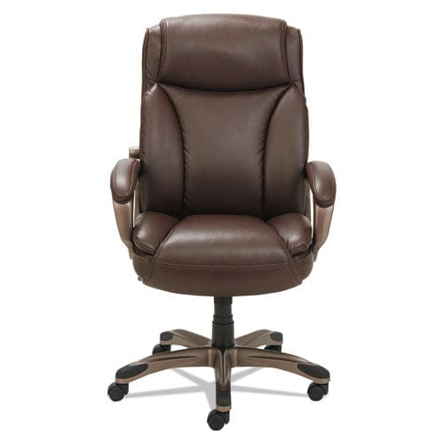 Alera Alera Veon Series Executive High-back Bonded Leather Chair Supports Up To 275 Lb Brown Seat/back Bronze Base - Furniture - Alera®