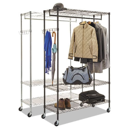 Alera Wire Shelving Garment Rack 30 Garments 36w X 18d X 75h Black - Furniture - Alera®