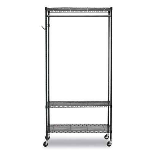 Alera Wire Shelving Garment Rack 40 Garments 48w X 18d X 75h Black - Furniture - Alera®