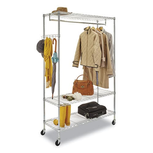 Alera Wire Shelving Garment Rack 40 Garments 48w X 18d X 75h Silver - Furniture - Alera®