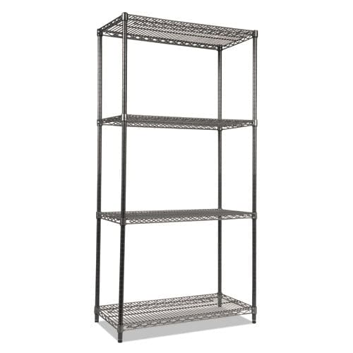 Alera Wire Shelving Starter Kit Four-shelf 36w X 18d X 72h Black Anthracite - Office - Alera®