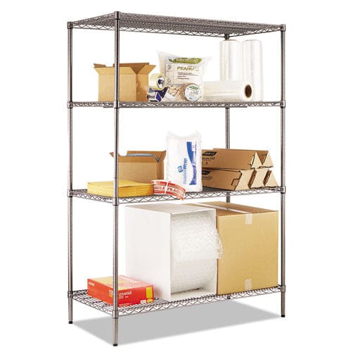 Alera Wire Shelving Starter Kit Four-shelf 36w X 18d X 72h Black Anthracite - Office - Alera®