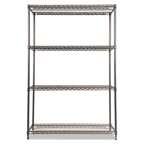 Alera Wire Shelving Starter Kit Four-shelf 48w X 18d X 72h Black Anthracite - Office - Alera®