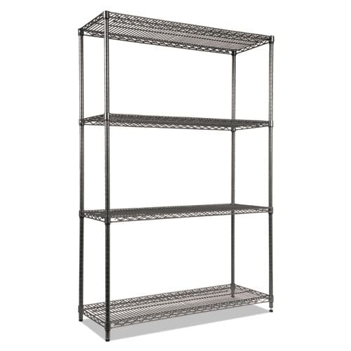 Alera Wire Shelving Starter Kit Four-shelf 48w X 18d X 72h Black Anthracite - Office - Alera®