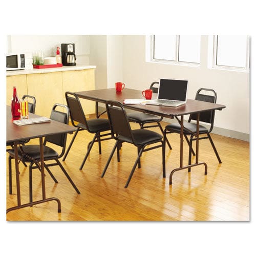 Alera Wood Folding Table Rectangular 48w X 23.88d X 29h Black - Furniture - Alera®