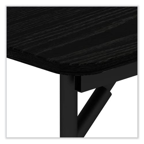 Alera Wood Folding Table Rectangular 48w X 23.88d X 29h Black - Furniture - Alera®