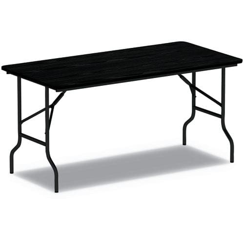 Alera Wood Folding Table Rectangular 48w X 23.88d X 29h Black - Furniture - Alera®