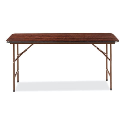 Alera Wood Folding Table Rectangular 59.88w X 17.75d X 29.13h Mahogany - Furniture - Alera®