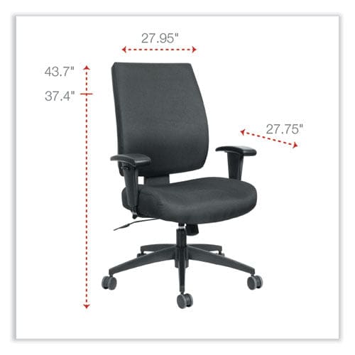 Alera Alera Wrigley Series High Performance Mid-back Synchro-tilt Task Chair Supports 275 Lb 17.91 To 21.88 Seat Height Black - Furniture -