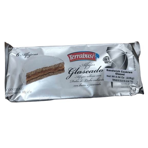 Alfajores Terrabusi Blanco Glaseado Relleno con Dulce de Leche,  8.04 oz - ShelHealth.Com