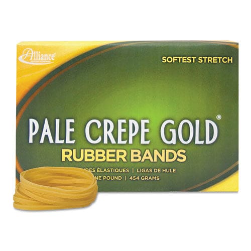 Alliance Pale Crepe Gold Rubber Bands Size 32 0.04 Gauge Golden Crepe 1 Lb Box 1,100/box - Office - Alliance®