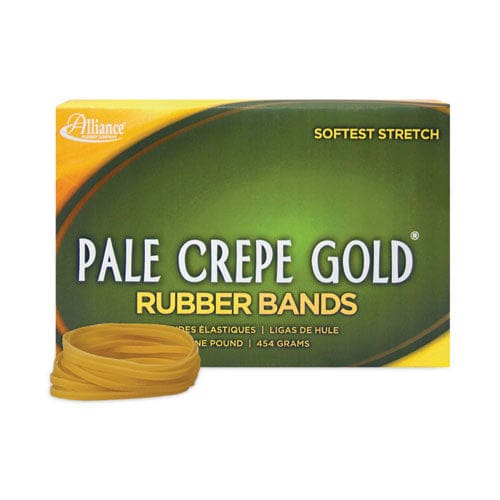 Alliance Pale Crepe Gold Rubber Bands Size 32 0.04 Gauge Golden Crepe 1 Lb Box 1,100/box - Office - Alliance®