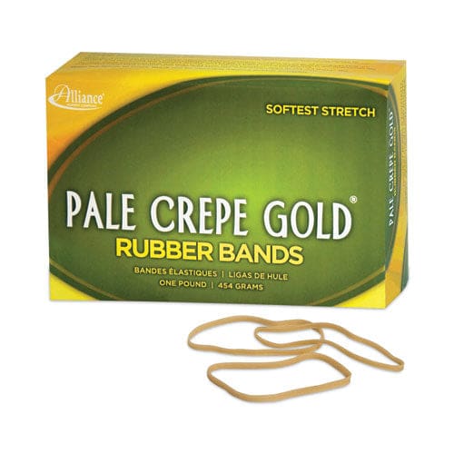 Alliance Pale Crepe Gold Rubber Bands Size 33 0.04 Gauge Golden Crepe 1 Lb Box 970/box - Office - Alliance®