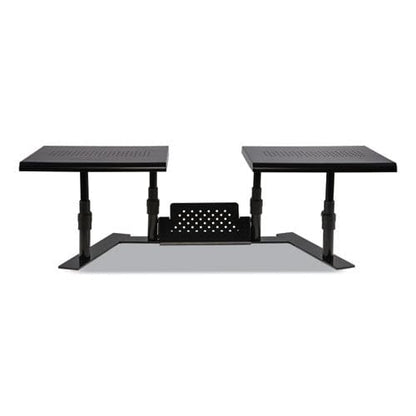 Allsop Metal Art Ergotwin Dual Monitor Stand 25.6 To 33.1 X 12.6 X 6.2 To 8.6 Black Supports 20 Lb/shelf - School Supplies - Allsop®