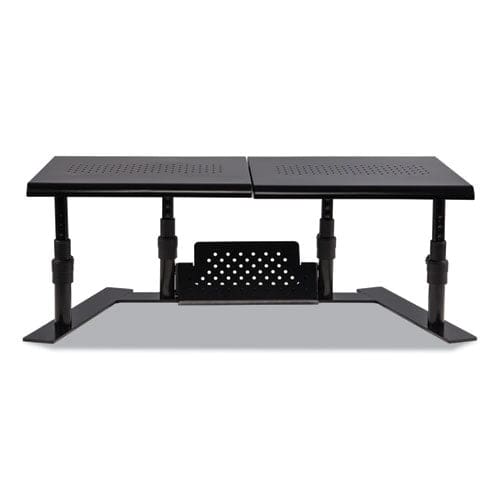 Allsop Metal Art Ergotwin Dual Monitor Stand 25.6 To 33.1 X 12.6 X 6.2 To 8.6 Black Supports 20 Lb/shelf - School Supplies - Allsop®