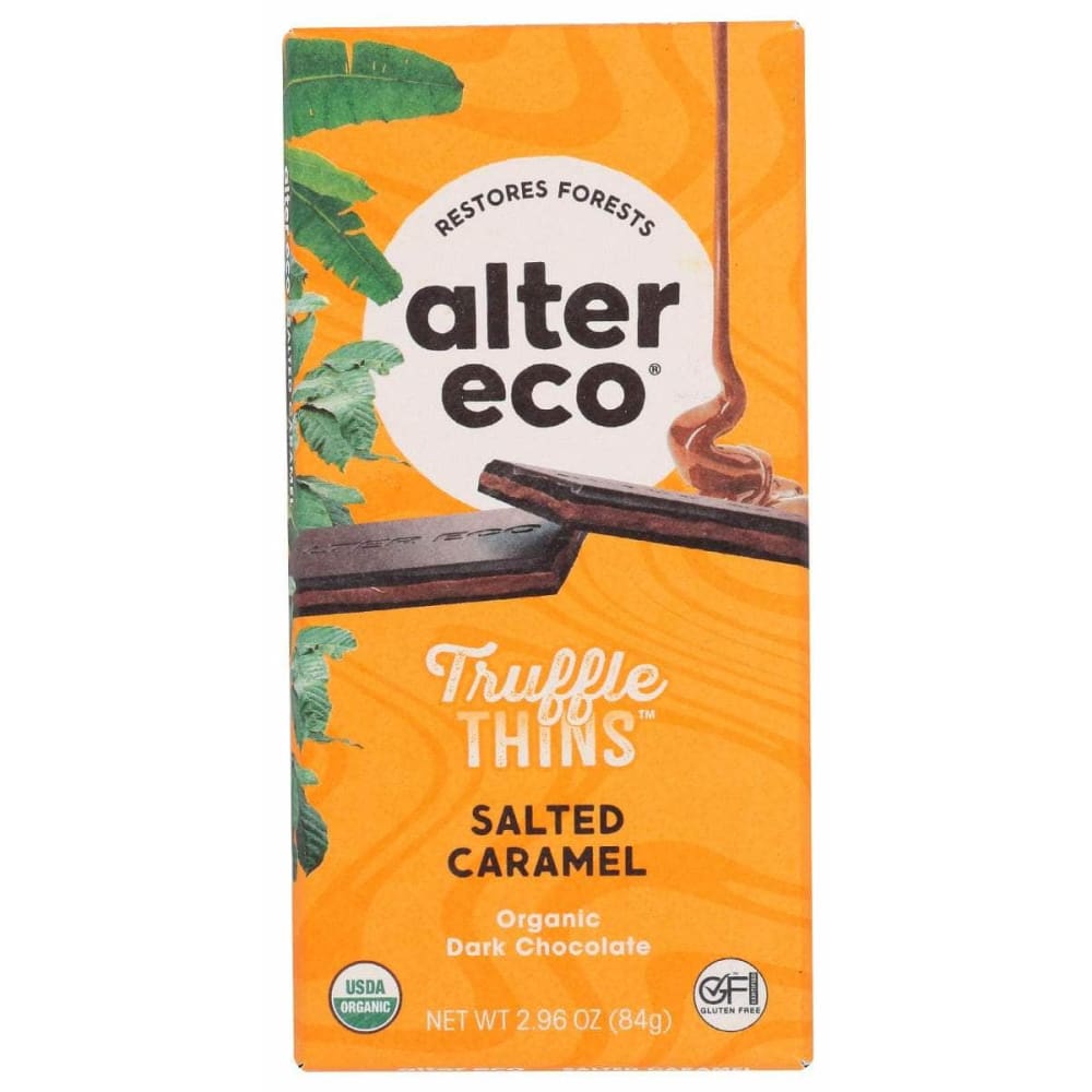 ALTER ECO Grocery > Refrigerated ALTER ECO: Salted Caramel Truffle Thins Chocolate Bar, 2.96 oz