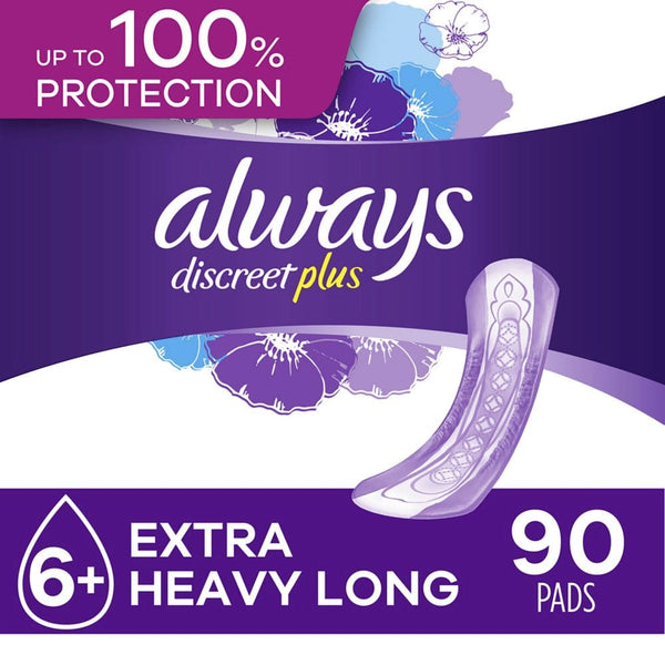 Always Discreet plus Incontinence Pads for Women, Extra Heavy