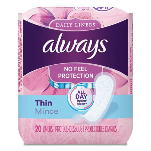 Always Thin Daily Panty Liners Regular 120/pack - Janitorial & Sanitation - Always®