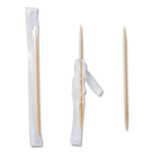 AmerCareRoyal Mint Cello-wrapped Wood Toothpicks 2.5 Natural 1,000/box 15 Boxes/carton - Food Service - AmerCareRoyal®