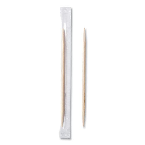 AmerCareRoyal Mint Cello-wrapped Wood Toothpicks 2.5 Natural 1,000/box 15 Boxes/carton - Food Service - AmerCareRoyal®