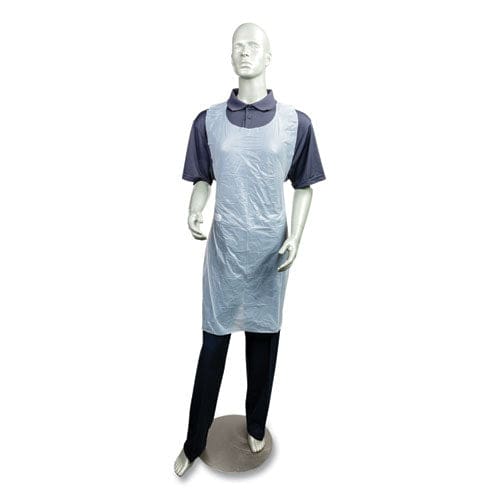 AmerCareRoyal Poly Apron 28 X 46 One Size Fits All White 100/pack 10 Packs/carton - School Supplies - AmerCareRoyal®