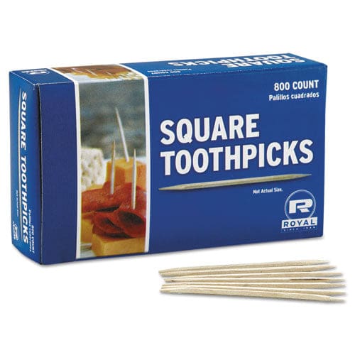 AmerCareRoyal Square Wood Toothpicks 2.75 Natural 800/box 24 Boxes/carton - Food Service - AmerCareRoyal®