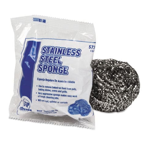 AmerCareRoyal Stainless Steel Sponge Polybagged 1.50 Oz Gray 12/pack 12/packs/carton - Janitorial & Sanitation - AmerCareRoyal®