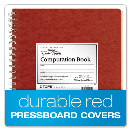 Ampad Computation Book Quadrille Rule Brown Cover 11.75 X 9.25 76 Sheets - School Supplies - Ampad®