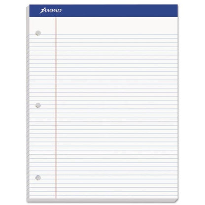 Ampad Double Sheet Pads Wide/legal Rule 100 White 8.5 X 11.75 Sheets - School Supplies - Ampad®